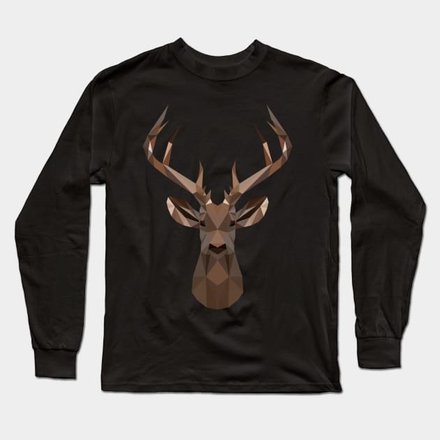 deer low poly effect Long Sleeve T-Shirt by SBOSE3